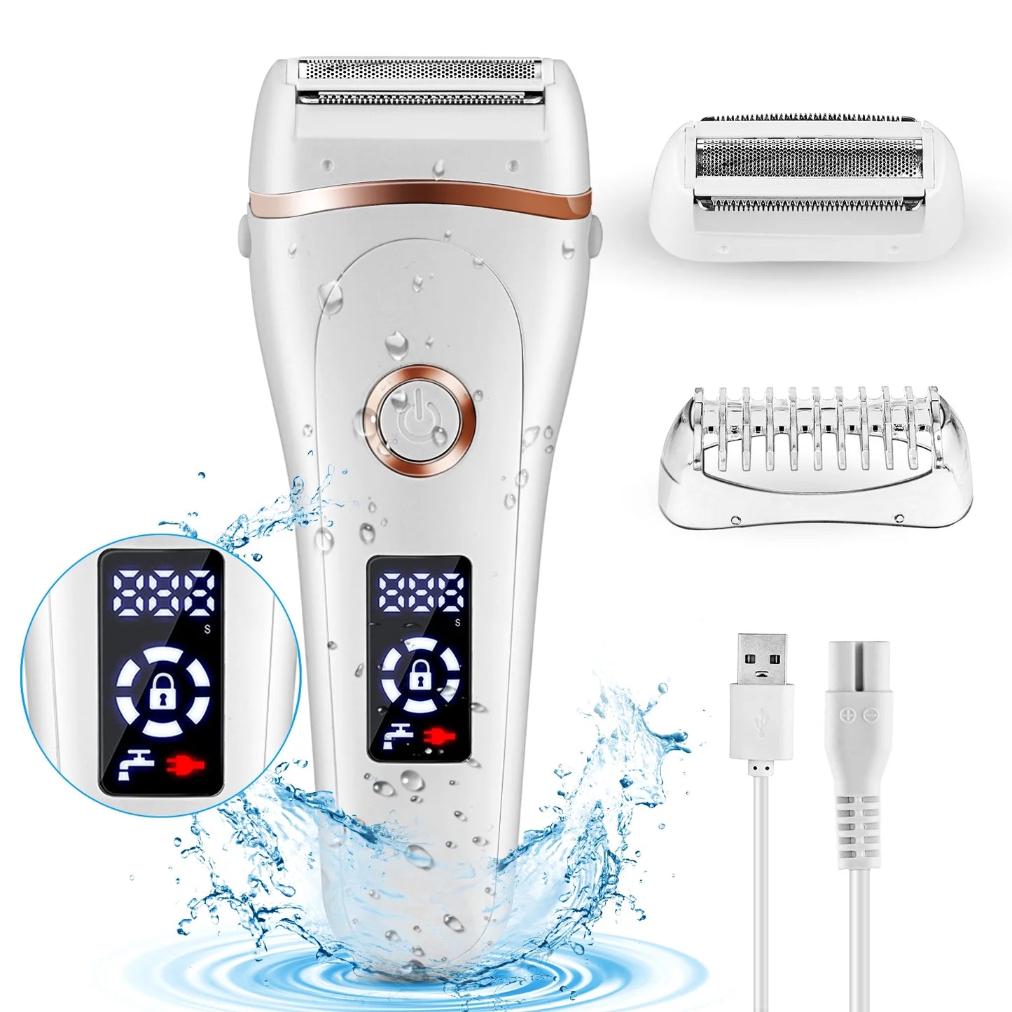  Painless Womens Electric Razors 3 in 1 Cordless Lady Shaver