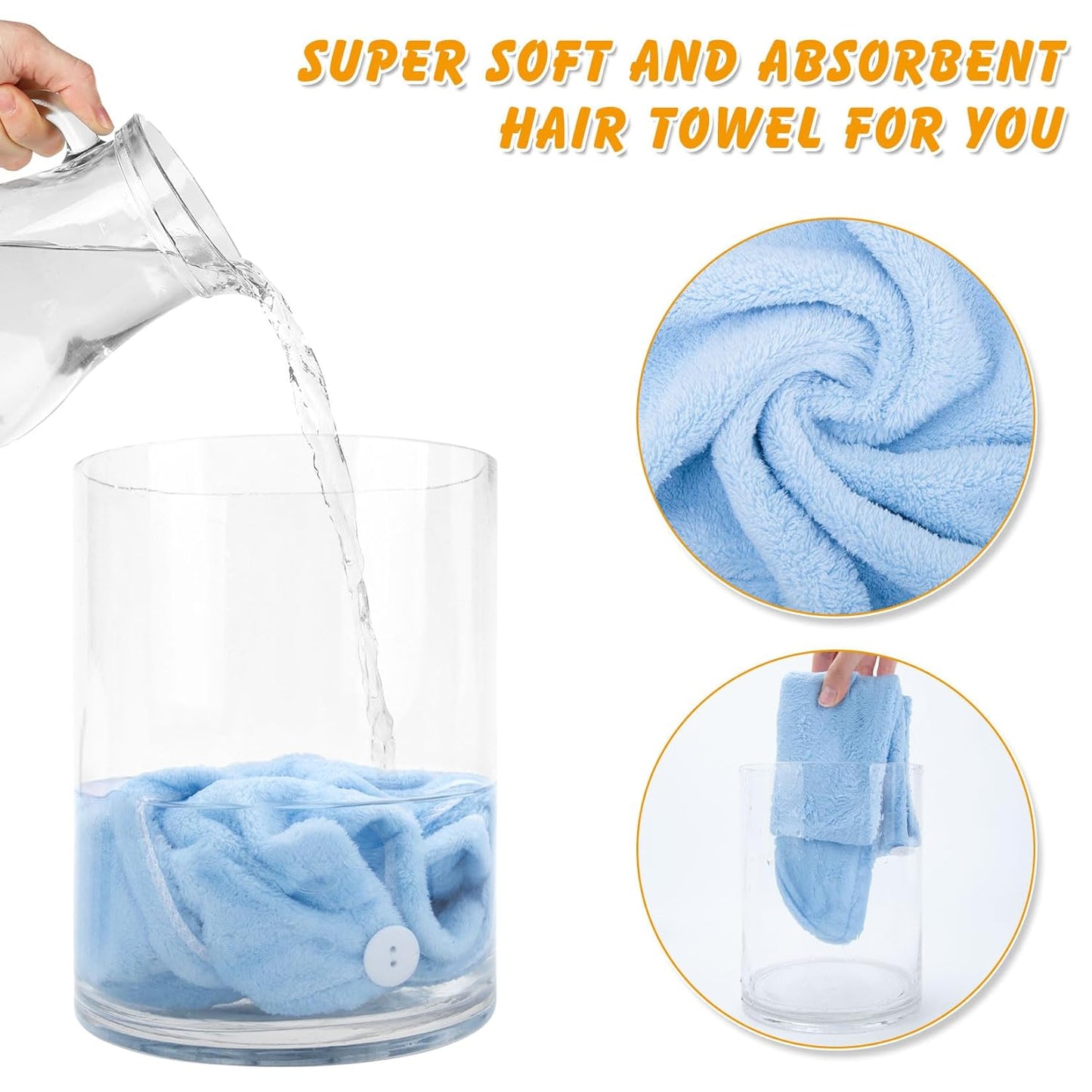  Hair Drying Towel Turban for Quick Drying Long Wet Hair 