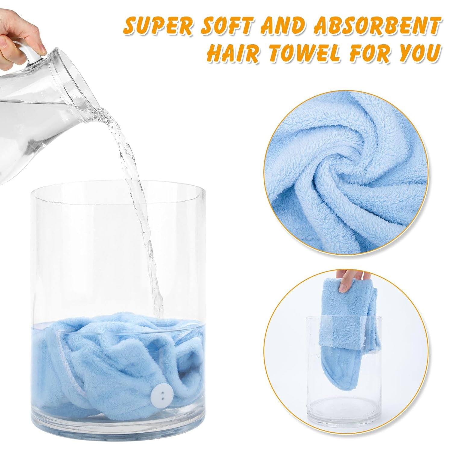  Hair Drying Towel Turban for Quick Drying Long Wet Hair 