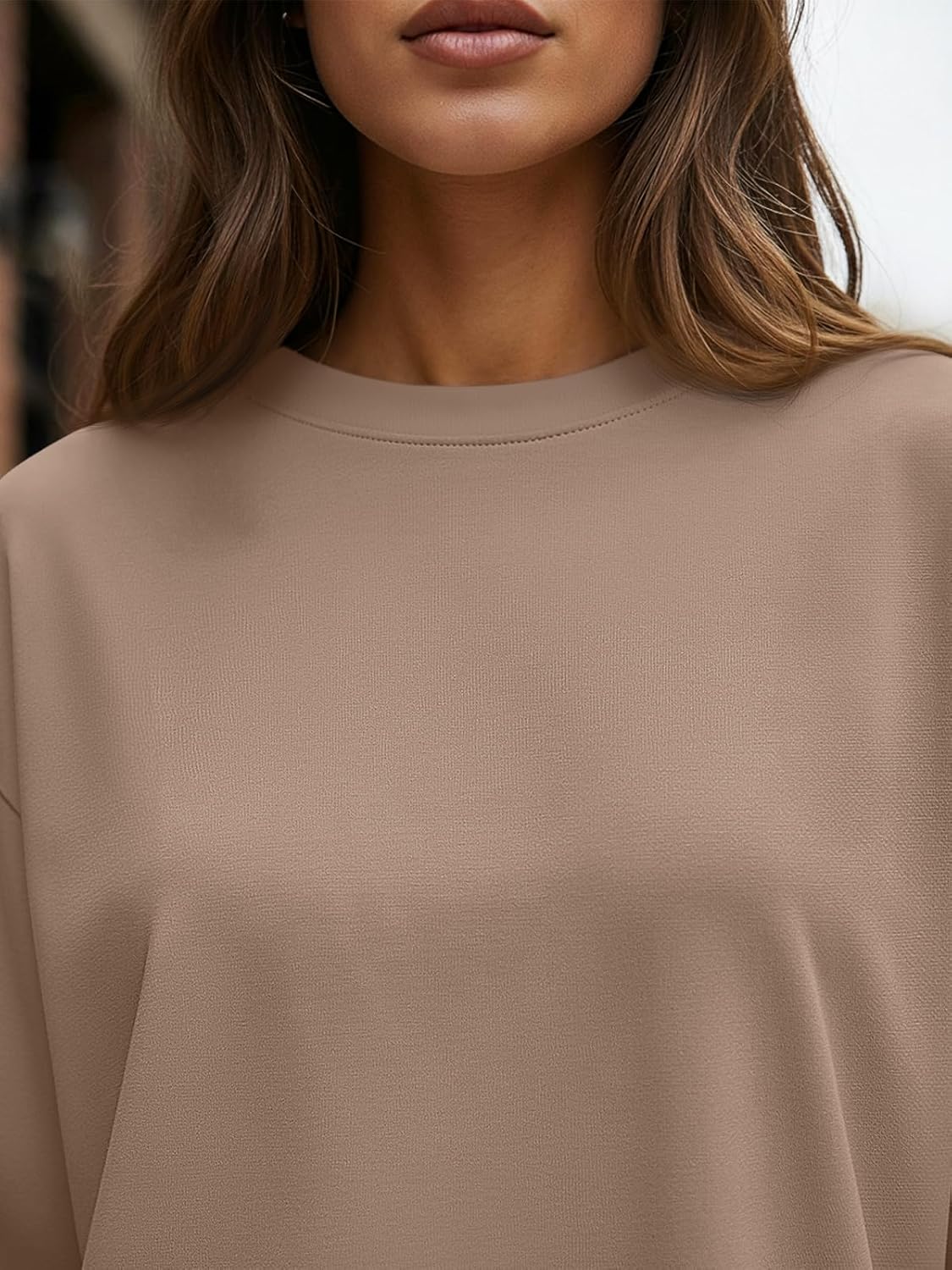 Womens Oversized Long Sleeve T Shirts 2025 Basic Crewneck Tee Fall Tops Casual Workout 
