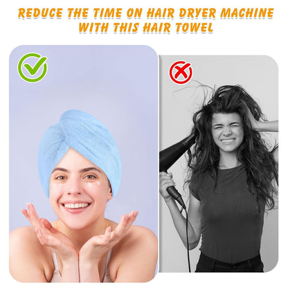  Hair Drying Towel Turban for Quick Drying Long Wet Hair 