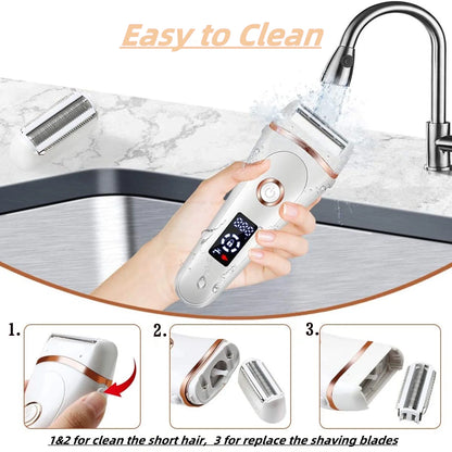  Painless Womens Electric Razors 3 in 1 Cordless Lady Shaver
