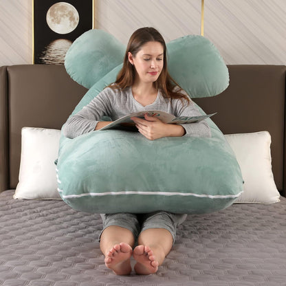55" U-Shaped Pregnancy Pillow – Full Body Maternity Support with Washable Cover