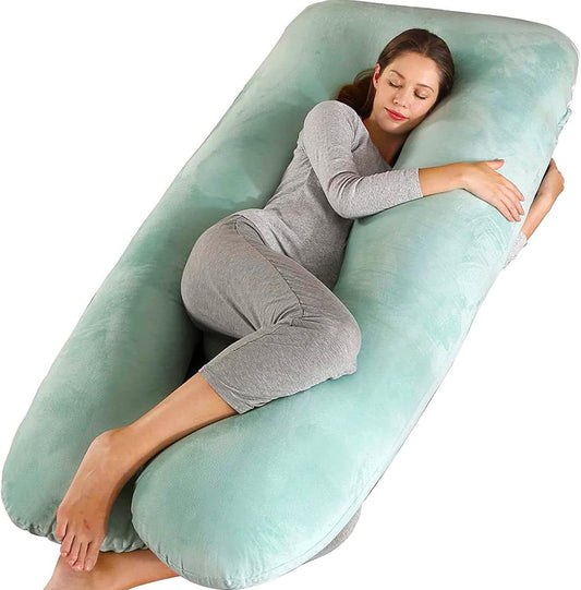 55" U-Shaped Pregnancy Pillow – Full Body Maternity Support with Washable Cover